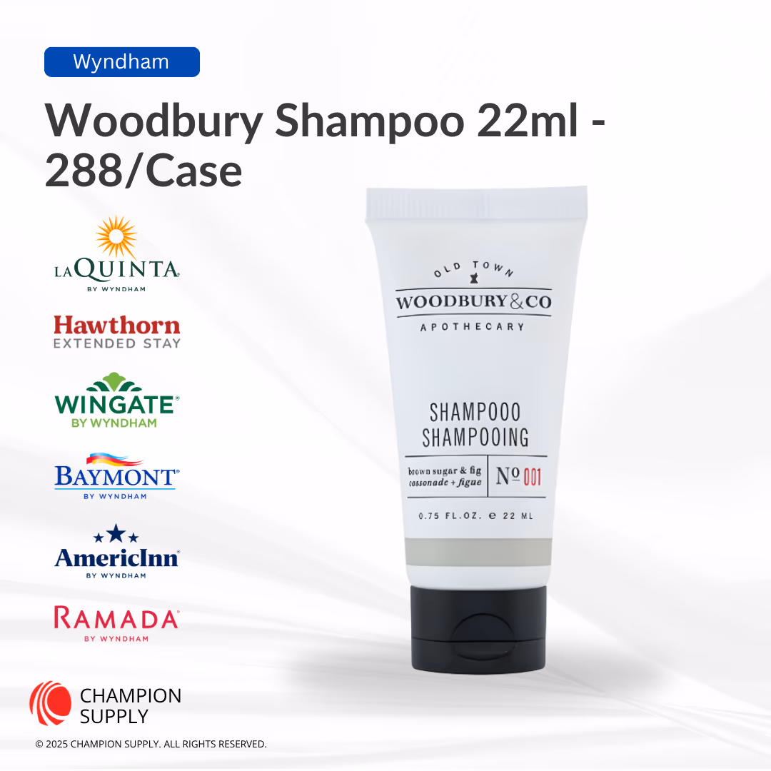 Woodbury & Co 0.75 fl.oz/22ml Brown Sugar & Fig Shampoo tube with flip cap, Case of 288